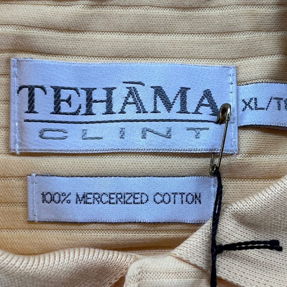 Tehama Clint Mens XL Polo Shirt Ale Yellow Mercerized Cotton Ribbed Neptune New - Picture 4 of 8